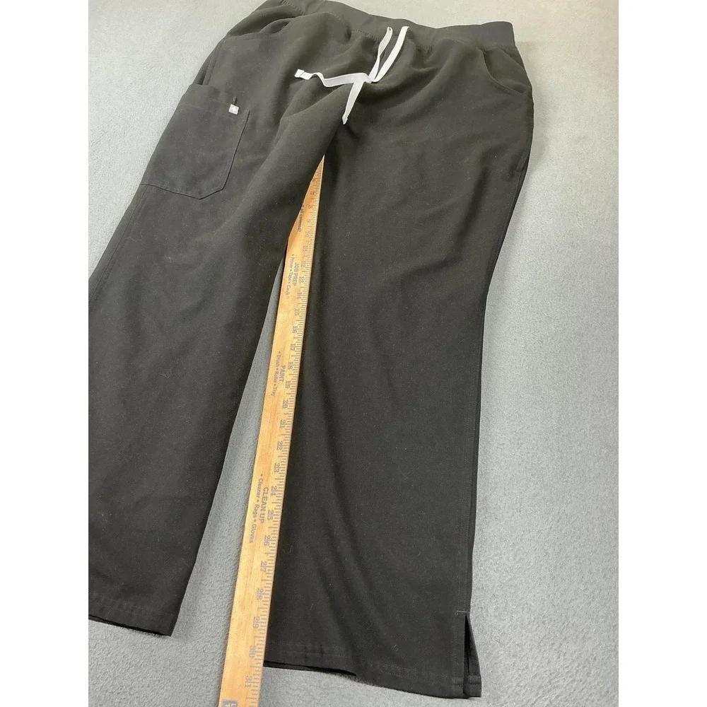 FIGS Scrub Pants Mens Medium Black Kade Straight Leg Drawstring Nursing Pockets
